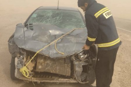 مصدومیت ۲ نفر بر اثر تصادف در جاده سرخس