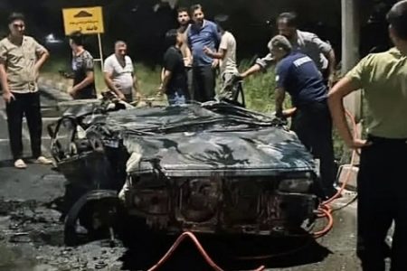 تصادف و آتش گرفتن پژو در سرخس جان سه جوان را گرفت